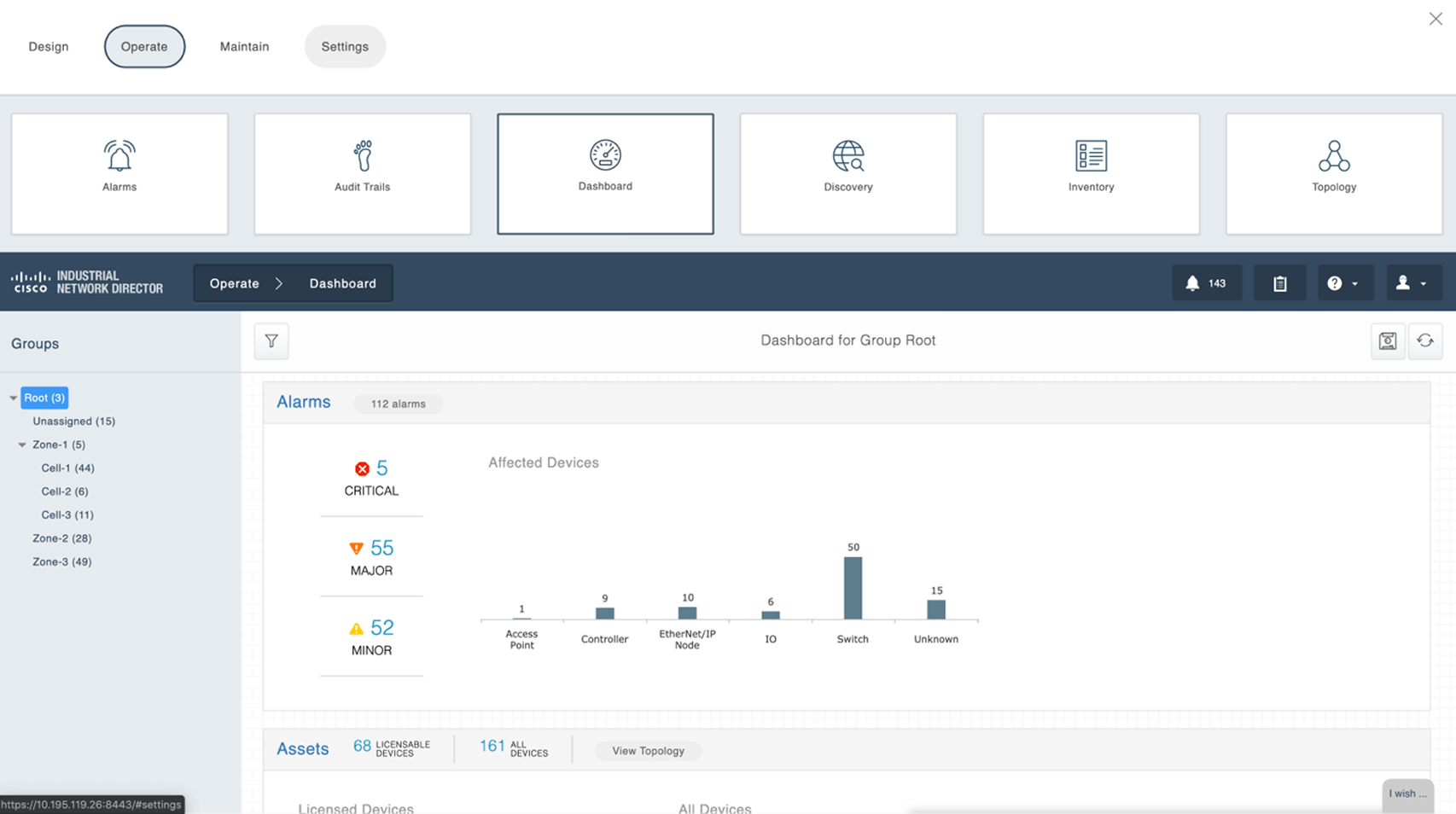 Design iteration exploring dashboard layouts